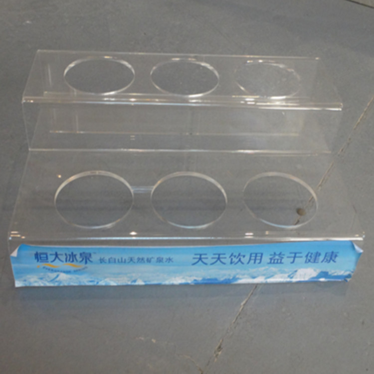 東莞亞克力廠(chǎng)家 亞克力展示架 梯形礦泉水展示架 有機(jī)玻璃展示架