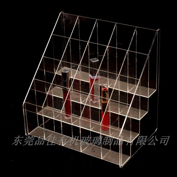 東莞有機(jī)玻璃展示架 透明梯形亞克力展示架 定制亞克力展示架